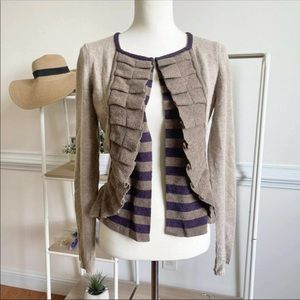 Anthropologie Sparrow Ruffle Cardigan